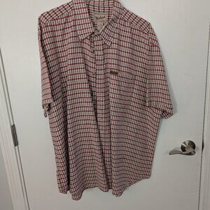 Woolrich button up/button down plaid short sleeve shirt Men's 2XL